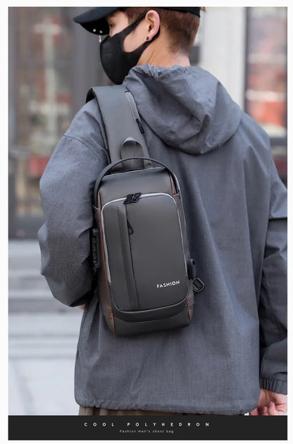 Men's Anti-Theft Chest Bag — USB Charging Crossbody Sling Pack