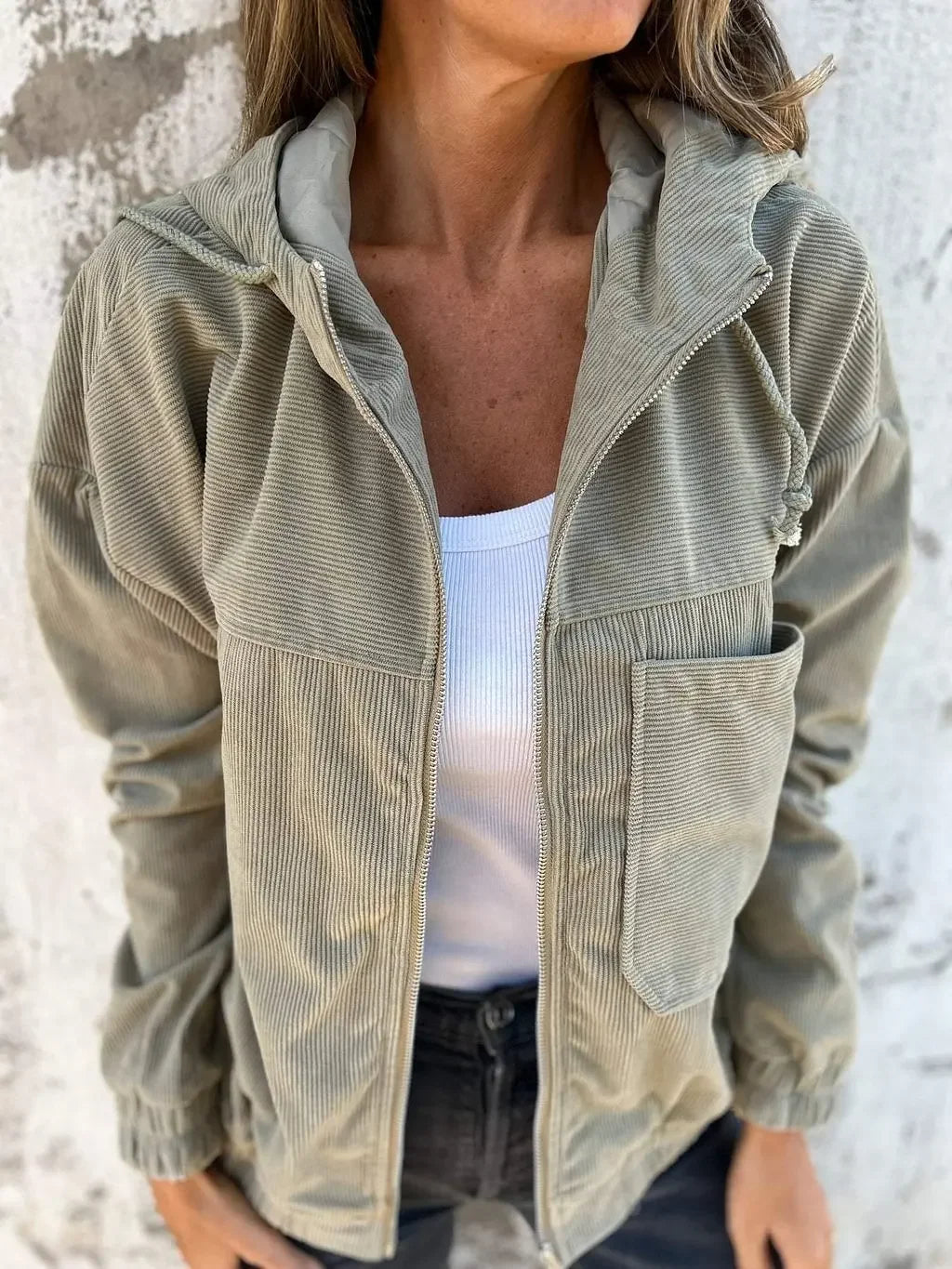 Luna™ | Corduroy Zip-Up Hoodie Jacket