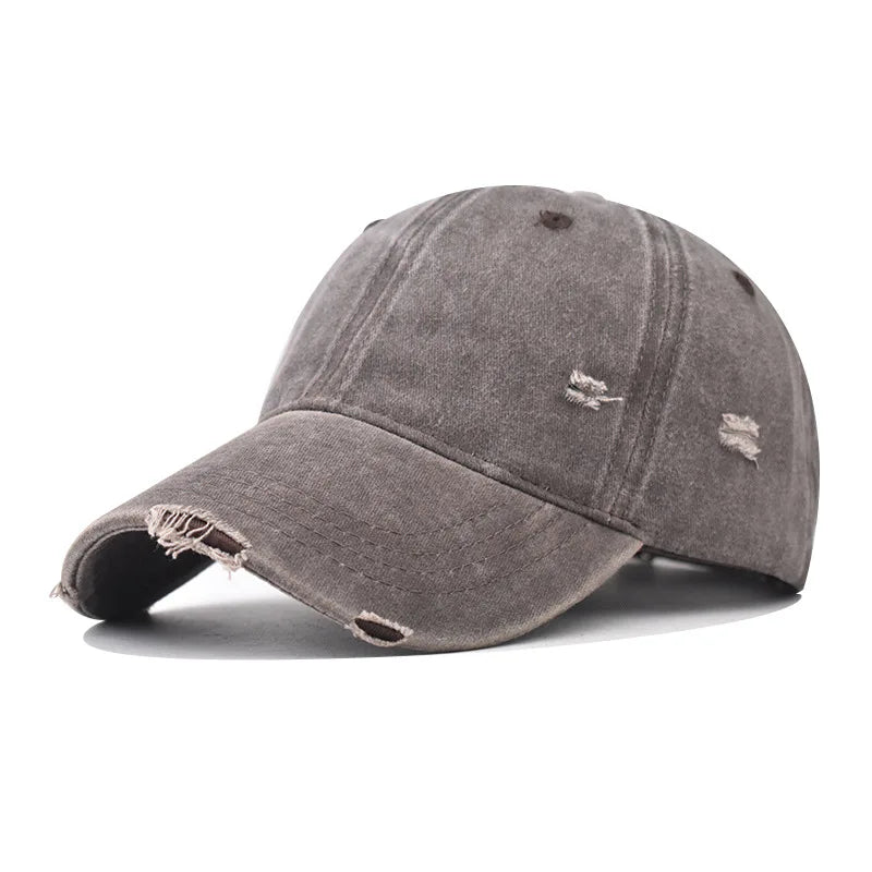 Distressed Baseball Cap – Vintage Washed Dad Hat for Men & Women