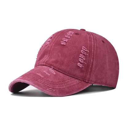 Distressed Baseball Cap – Vintage Washed Dad Hat for Men & Women