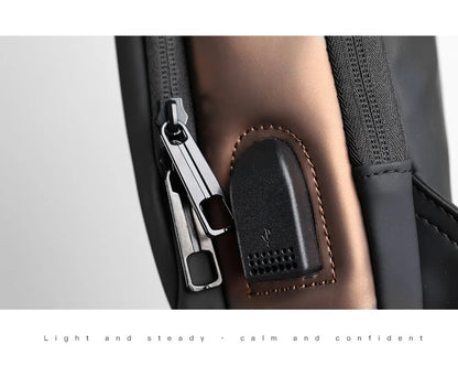 Men's Anti-Theft Chest Bag — USB Charging Crossbody Sling Pack