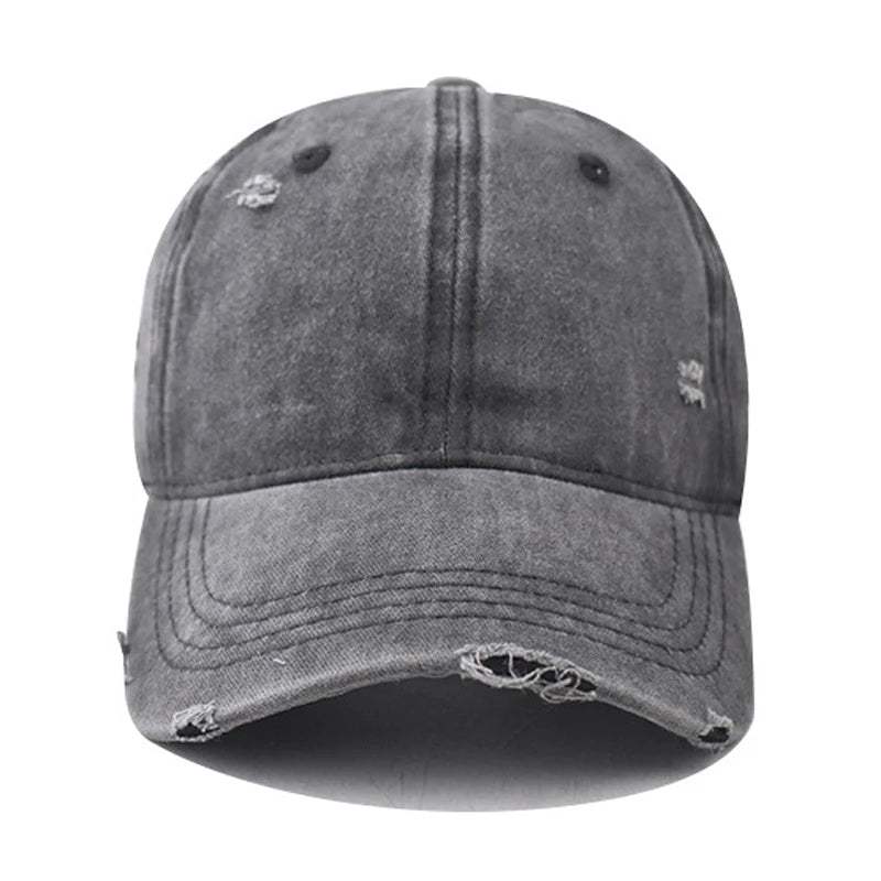 Distressed Baseball Cap – Vintage Washed Dad Hat for Men & Women