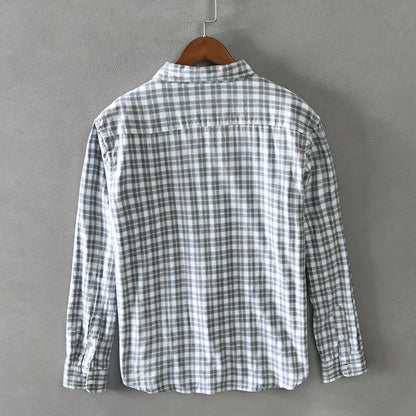 Classic Plaid Cotton Slim Fit Long Sleeve Shirt