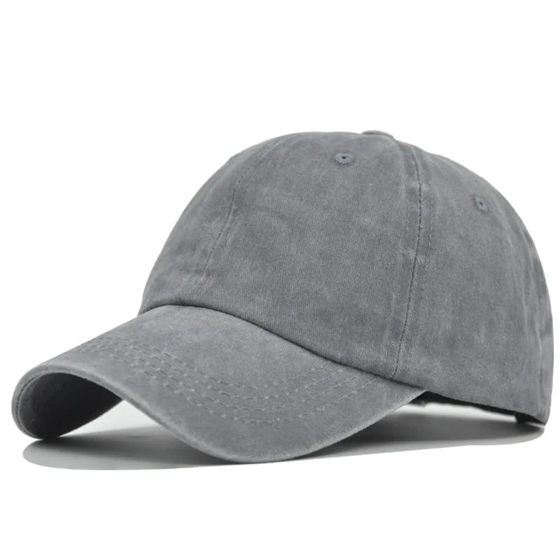 Vintage Washed Distressed Baseball Cap – 100% Cotton Plain Dad Hat