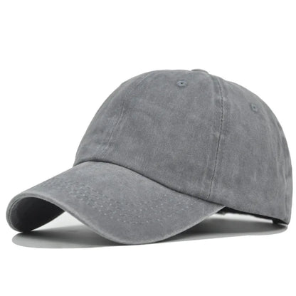 Vintage Washed Distressed Baseball Cap – 100% Cotton Plain Dad Hat