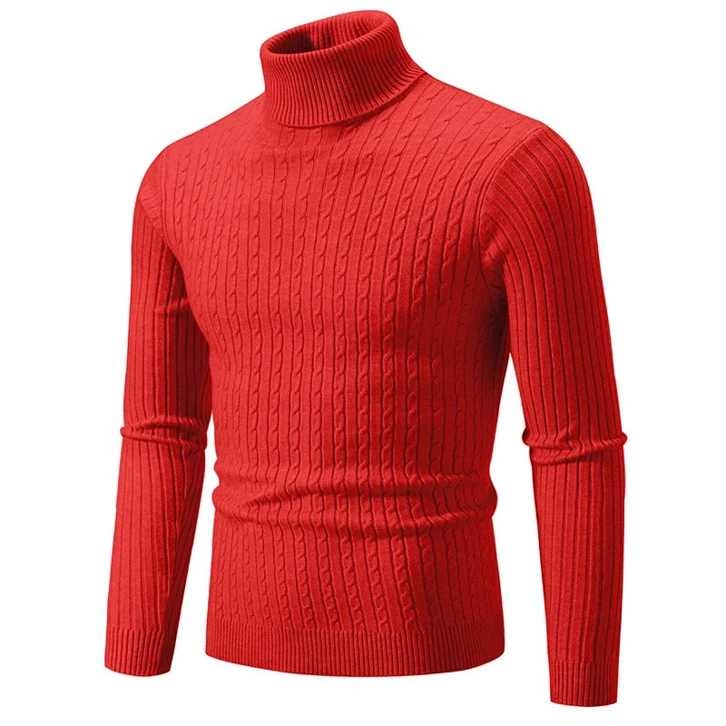 Men's High Neck Knitted Sweater