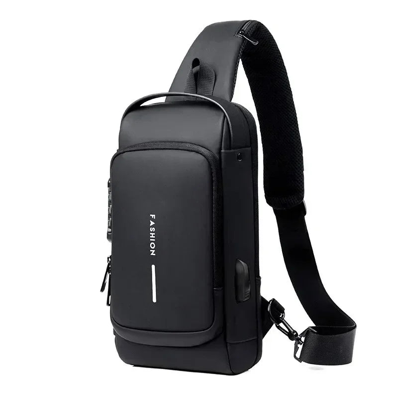 Men's Anti-Theft Chest Bag — USB Charging Crossbody Sling Pack