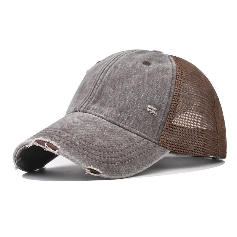 Distressed Baseball Cap – Vintage Washed Dad Hat for Men & Women