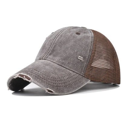 Distressed Baseball Cap – Vintage Washed Dad Hat for Men & Women