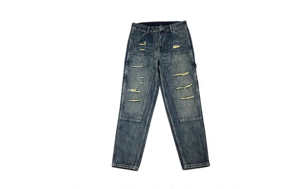 Ripped Patch Baggy Jeans