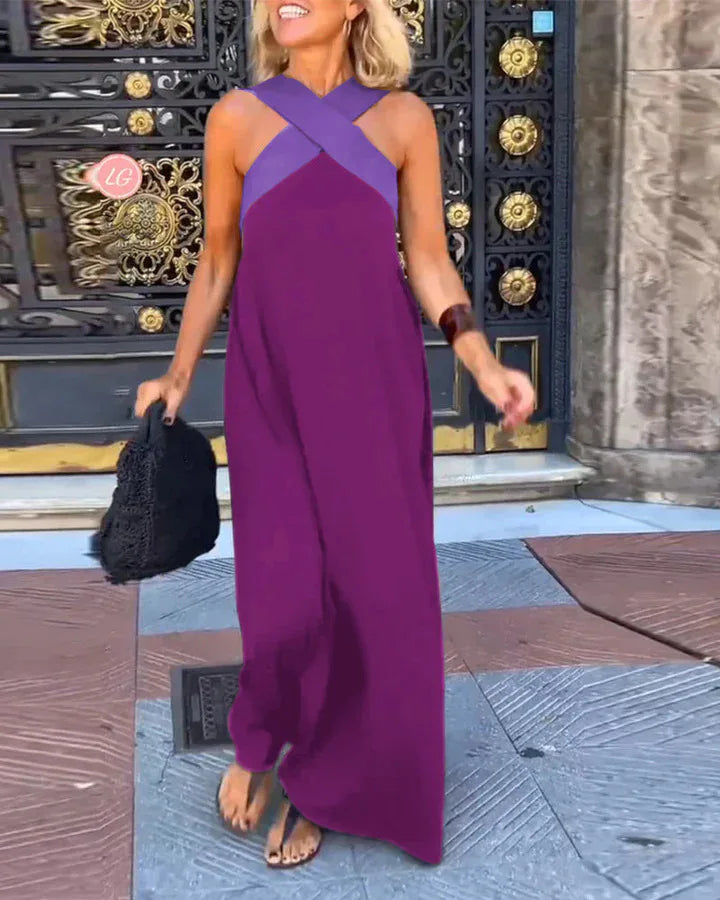 Mira™ Cross-Halter Beach Maxi Dress