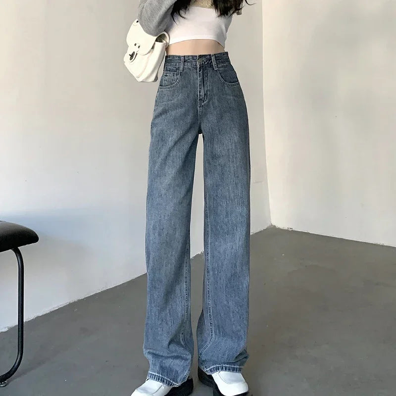 High Waisted Y2K Women’s Straight Leg Denim Pants