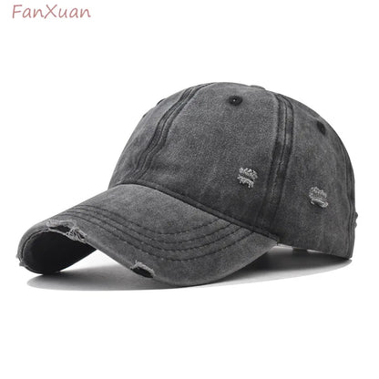 Distressed Baseball Cap – Vintage Washed Dad Hat for Men & Women