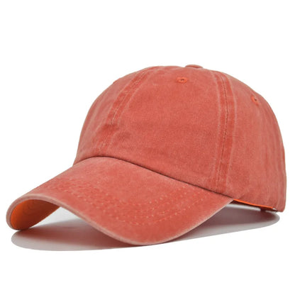 Vintage Washed Distressed Baseball Cap – 100% Cotton Plain Dad Hat