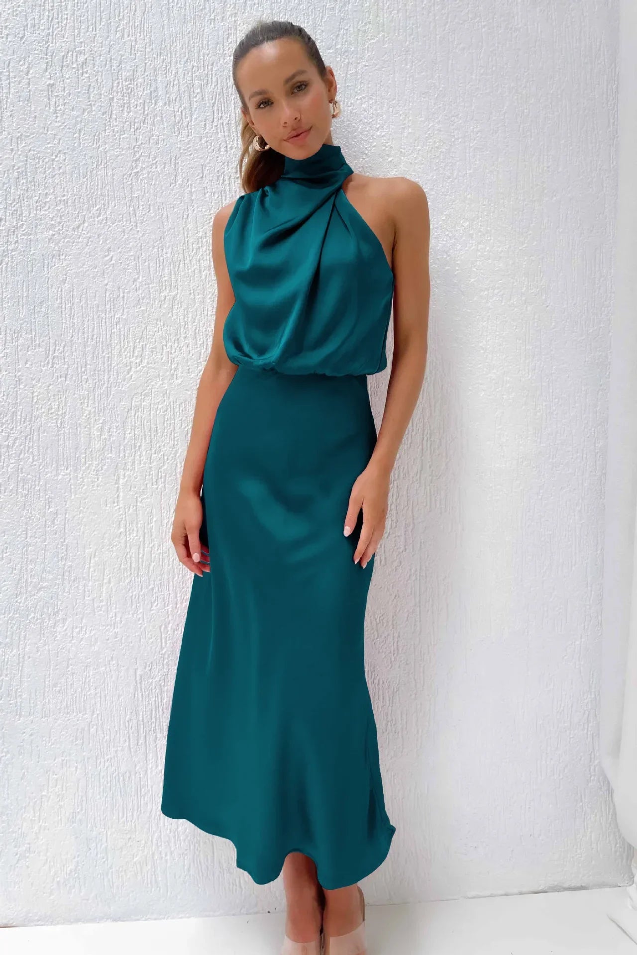 Callista™ | Glamorous satin halter dress