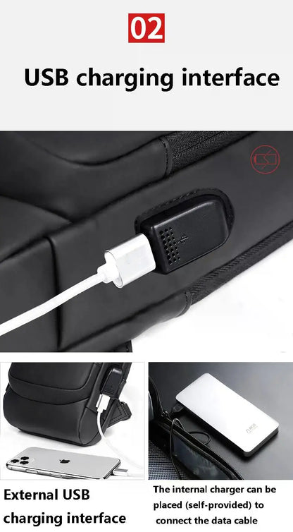 Men's Anti-Theft Chest Bag — USB Charging Crossbody Sling Pack