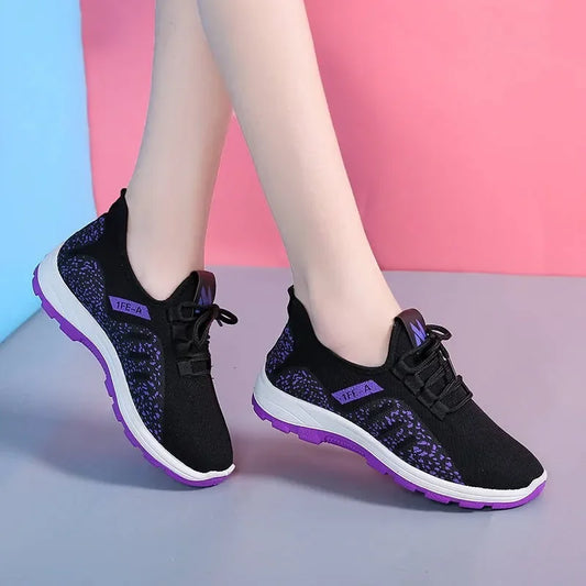 Vulcanized Platform Sneakers Breathable Mesh Sports Shoes