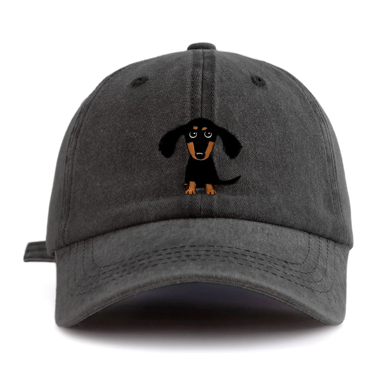 Dachshund Print Washed Baseball Cap – Retro Dad Hat
