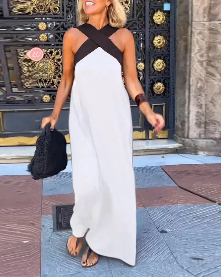 Mira™ Cross-Halter Beach Maxi Dress