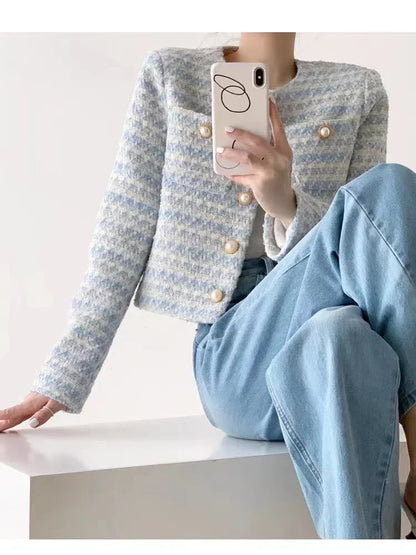 Elegant Tweed Cardigan Coat