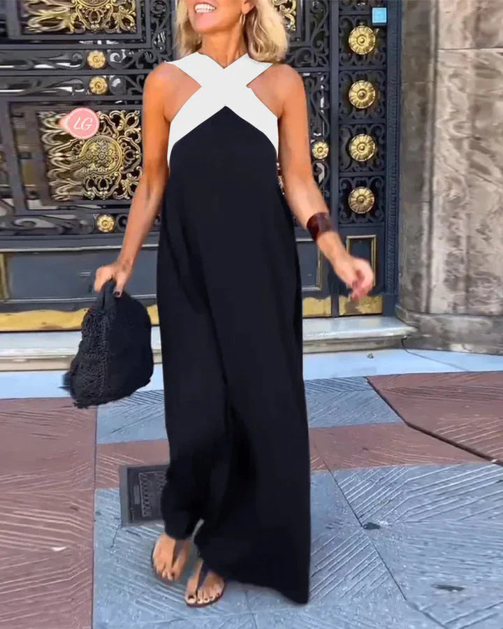 Mira™ Cross-Halter Beach Maxi Dress