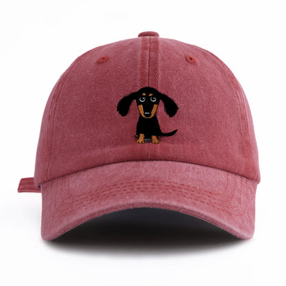 Dachshund Print Washed Baseball Cap – Retro Dad Hat