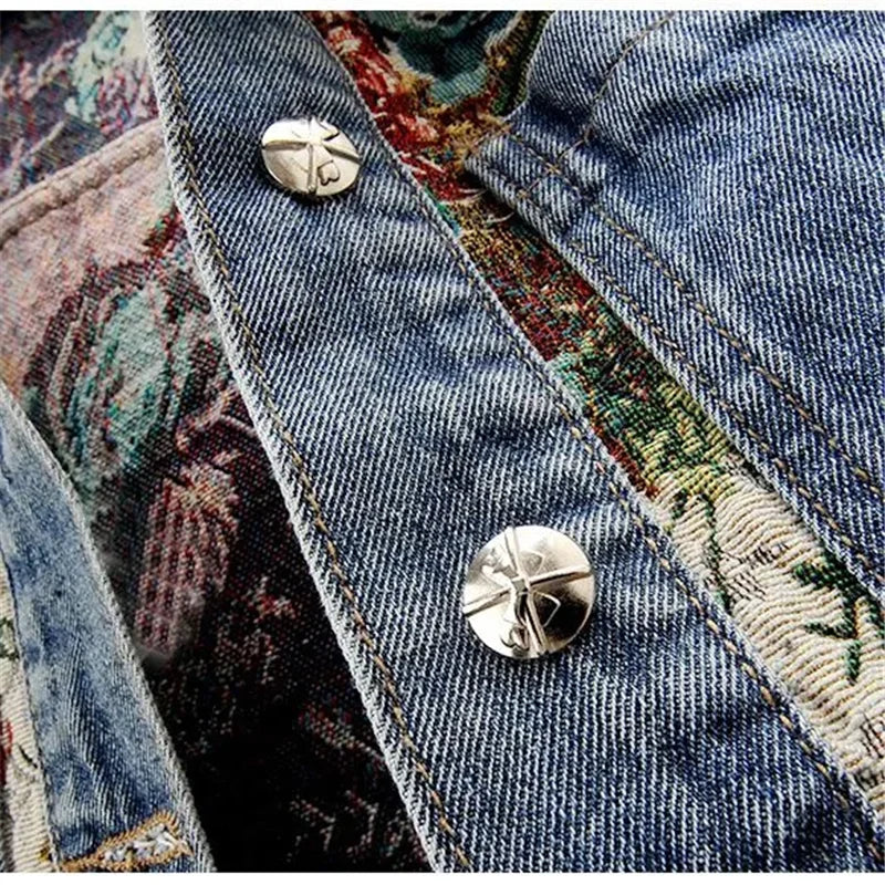 Printed Short Denim Jacket