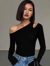 Long-Sleeved Slim Fit Crop Top