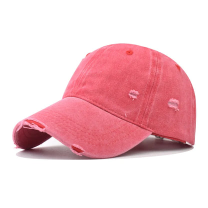 Distressed Baseball Cap – Vintage Washed Dad Hat for Men & Women
