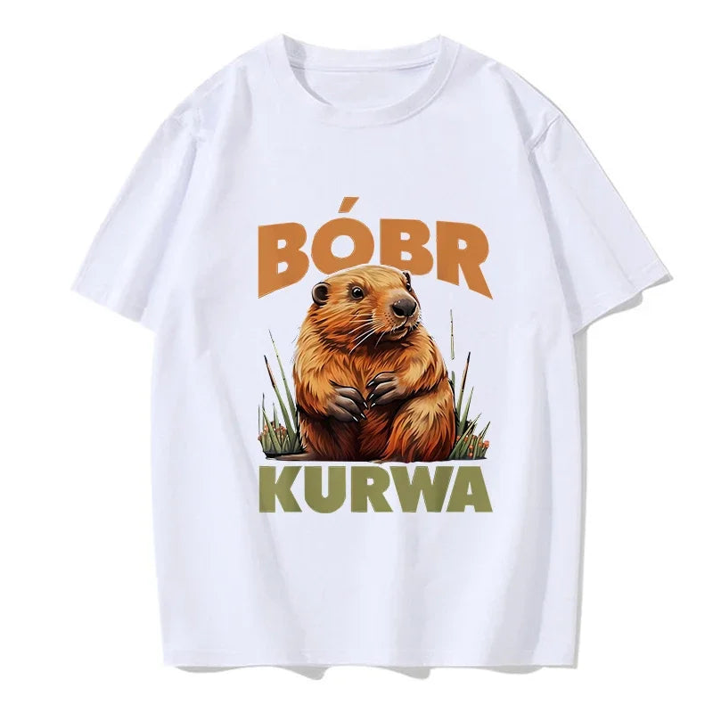 90s Cartoon Grunge Bobr Kurwa Funny T-Shirt