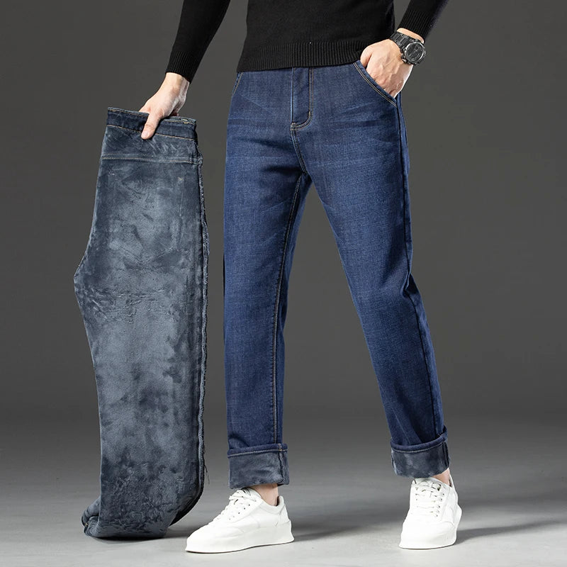 High Quality Men Fleece Jeans