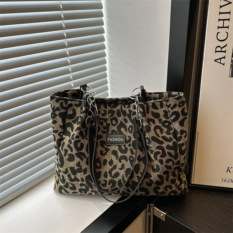 Sac Léopard - Vintage Leopard Print Tote Bag