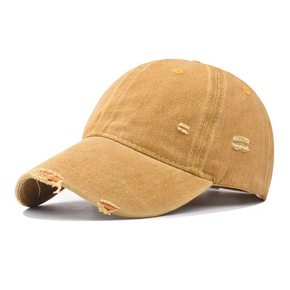 Distressed Baseball Cap – Vintage Washed Dad Hat for Men & Women
