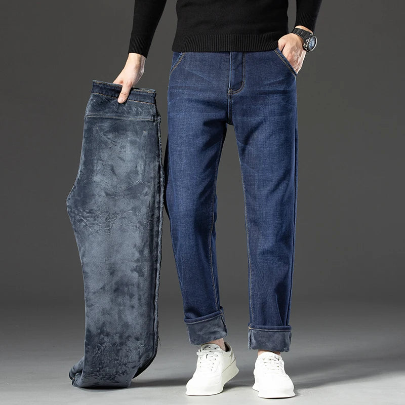 High Quality Men Fleece Jeans