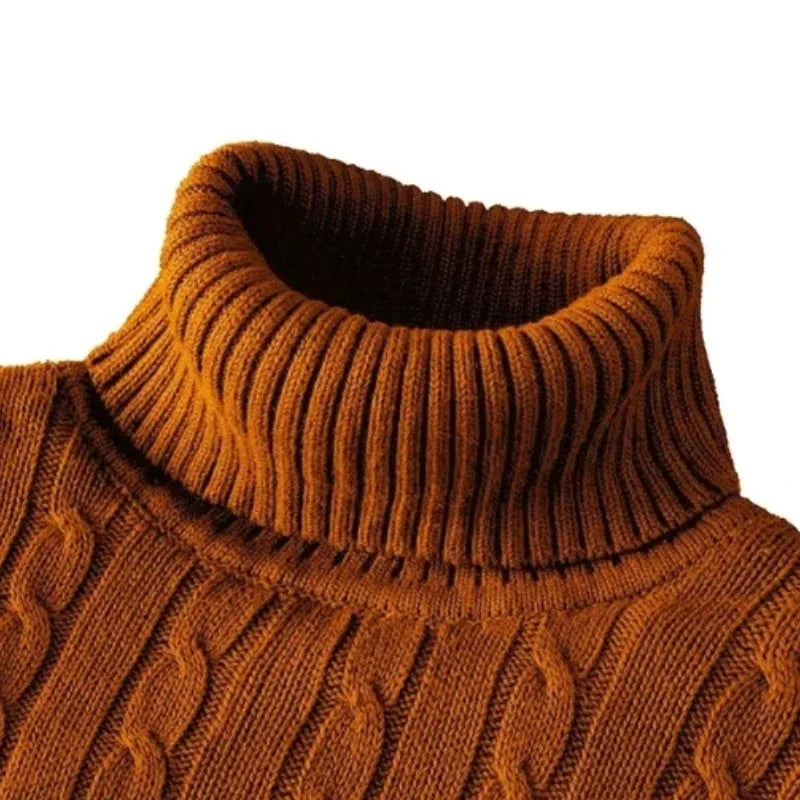 Men's High Neck Knitted Sweater