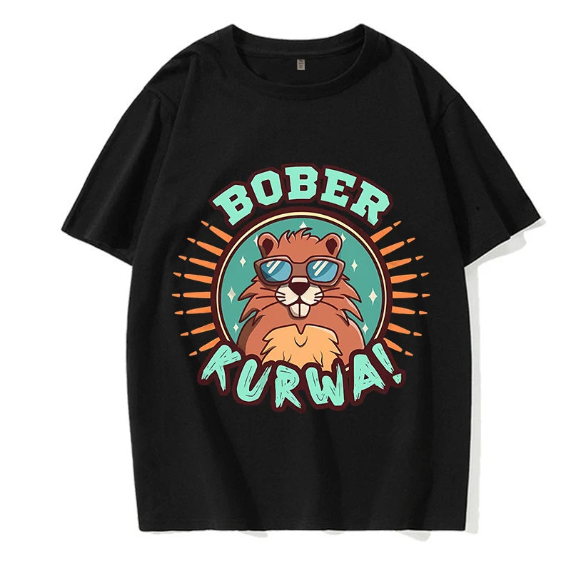 90s Cartoon Grunge Bobr Kurwa Funny T-Shirt