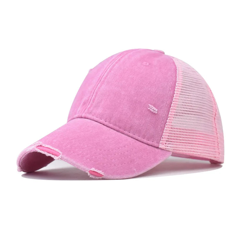 Distressed Baseball Cap – Vintage Washed Dad Hat for Men & Women