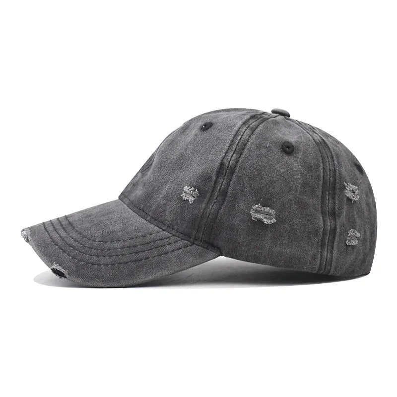 Distressed Baseball Cap – Vintage Washed Dad Hat for Men & Women