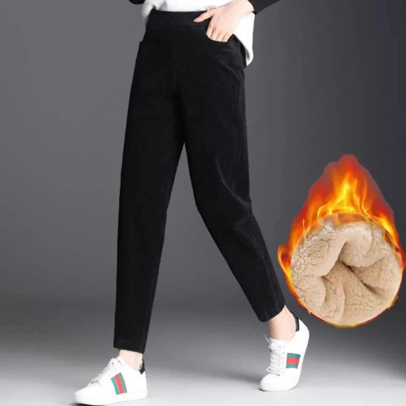 Women Corduroy Warm Pants