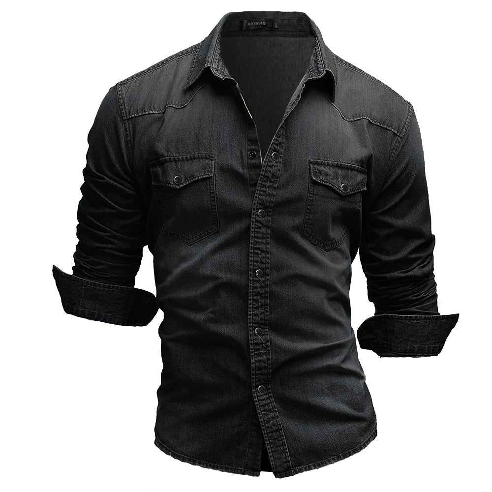 Shirts Men Tops Shirt Solid Turn Down Collar Full Sleeve Single Breasted Simple Slim Fit Button Casual Splice Regular Top