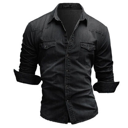 Shirts Men Tops Shirt Solid Turn Down Collar Full Sleeve Single Breasted Simple Slim Fit Button Casual Splice Regular Top