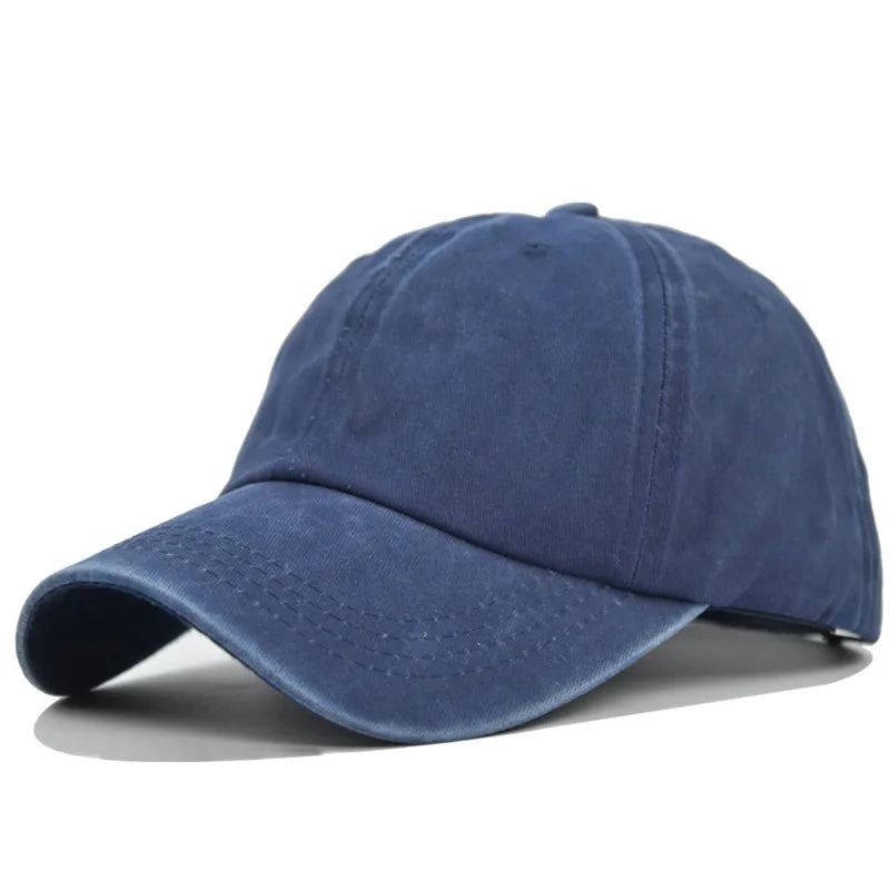 Vintage Washed Distressed Baseball Cap – 100% Cotton Plain Dad Hat