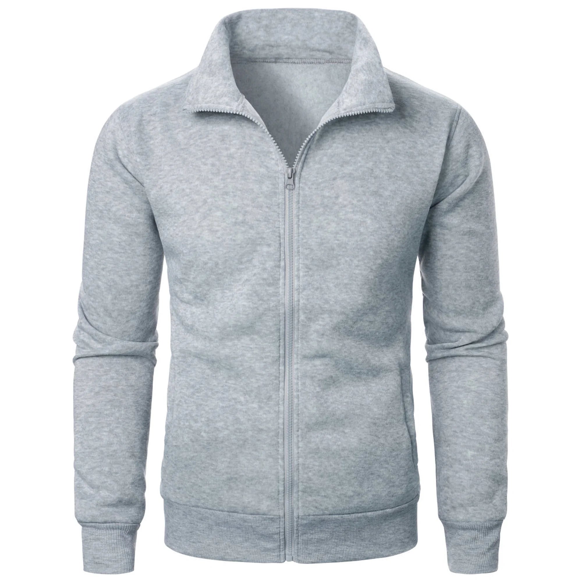 Men's Casual Sports Zipper Stand Collar Hoodie