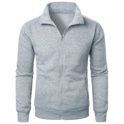 Men's Casual Sports Zipper Stand Collar Hoodie