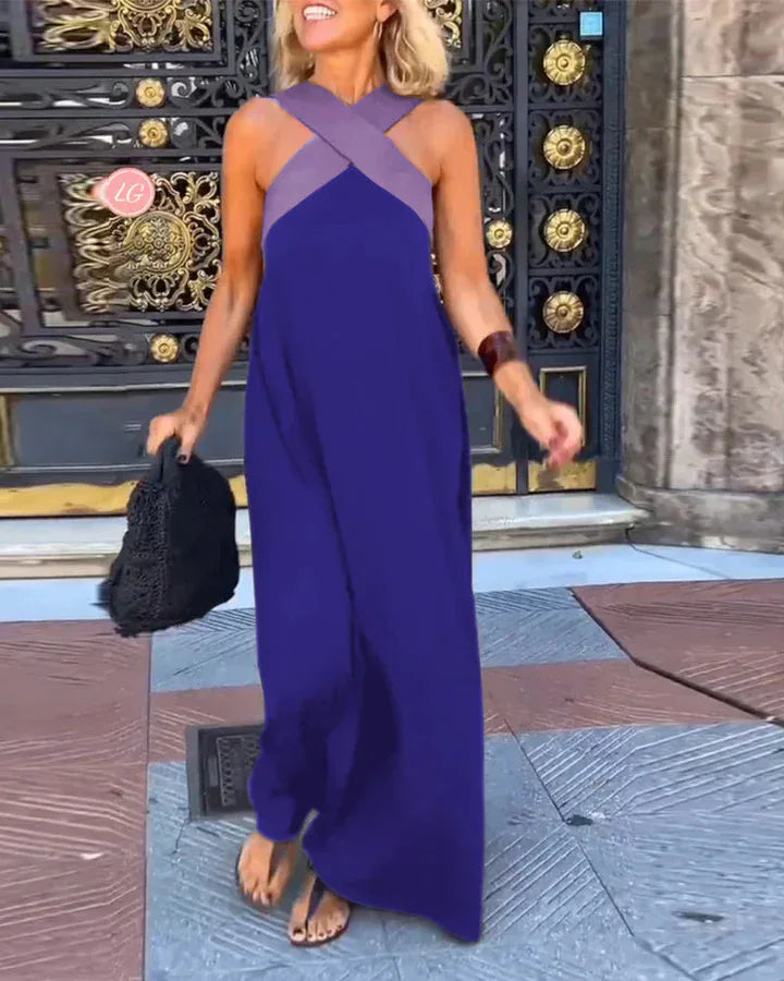 Mira™ Cross-Halter Beach Maxi Dress