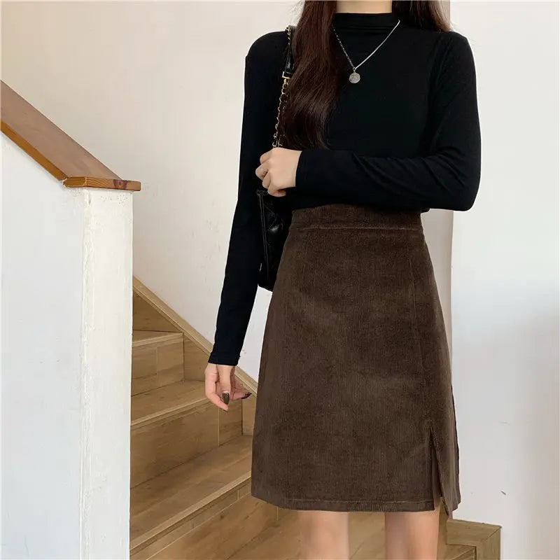 College Style Corduroy Skirt