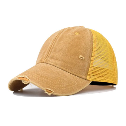 Distressed Baseball Cap – Vintage Washed Dad Hat for Men & Women