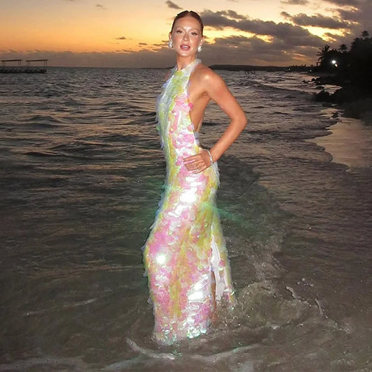 Iris: Shimmer Maxi Dress