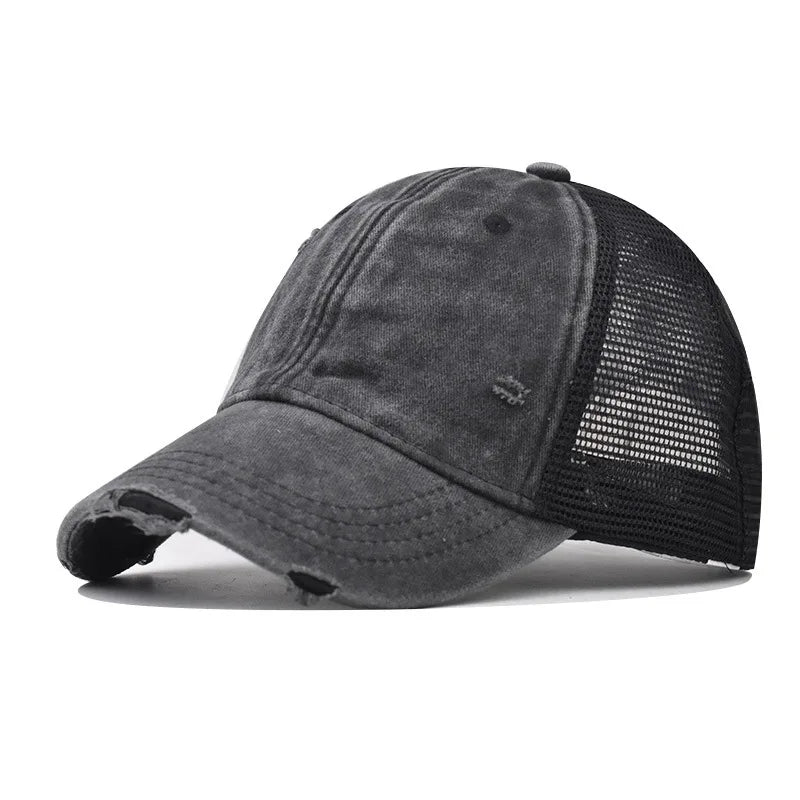 Distressed Baseball Cap – Vintage Washed Dad Hat for Men & Women