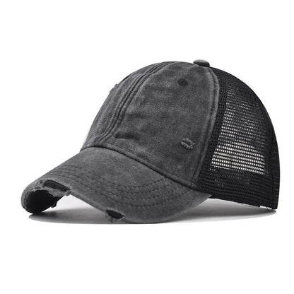 Distressed Baseball Cap – Vintage Washed Dad Hat for Men & Women